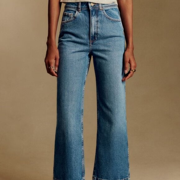 Sezane Le Crop Denim Blue - Size 8 - Picture 2 of 10